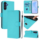Custodia per telefono in pelle tinta unita effetto pelle con cordino, For Samsung Galaxy A26 5G