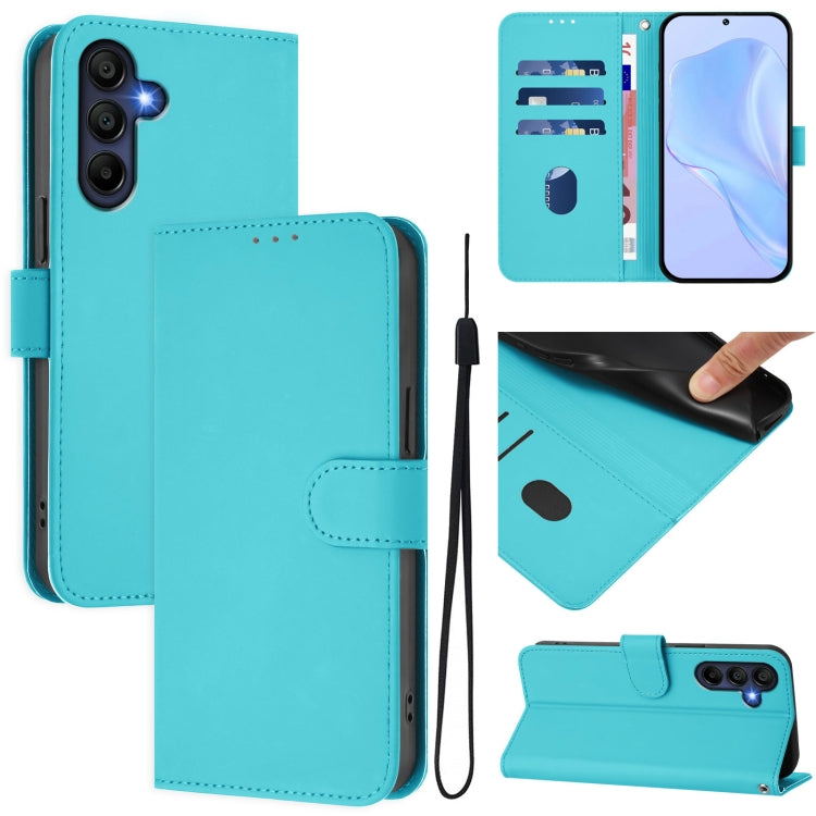 Custodia per telefono in pelle tinta unita effetto pelle con cordino, For Samsung Galaxy A26 5G