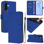 Custodia per telefono in pelle tinta unita effetto pelle con cordino, For Samsung Galaxy A56 5G