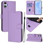 Custodia per telefono in pelle tinta unita effetto pelle con cordino, For Samsung Galaxy A07 4G