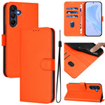 Custodia per telefono in pelle tinta unita effetto pelle con cordino, For Samsung Galaxy A17 5G