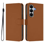 Custodia per telefono in pelle tinta unita effetto pelle con cordino, For Galaxy A27 5G