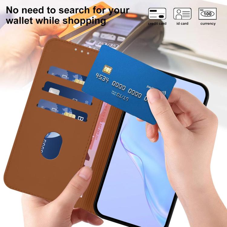 Custodia per telefono in pelle tinta unita effetto pelle con cordino, For Galaxy A27 5G
