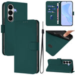 Custodia per telefono in pelle tinta unita effetto pelle con cordino, For Galaxy A27 5G