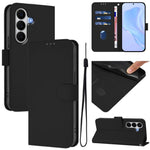 Custodia per telefono in pelle tinta unita effetto pelle con cordino, For Galaxy A27 5G