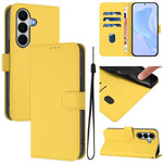 Custodia per telefono in pelle tinta unita effetto pelle con cordino, For Galaxy A27 5G
