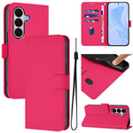 Custodia per telefono in pelle tinta unita effetto pelle con cordino, For Galaxy A27 5G