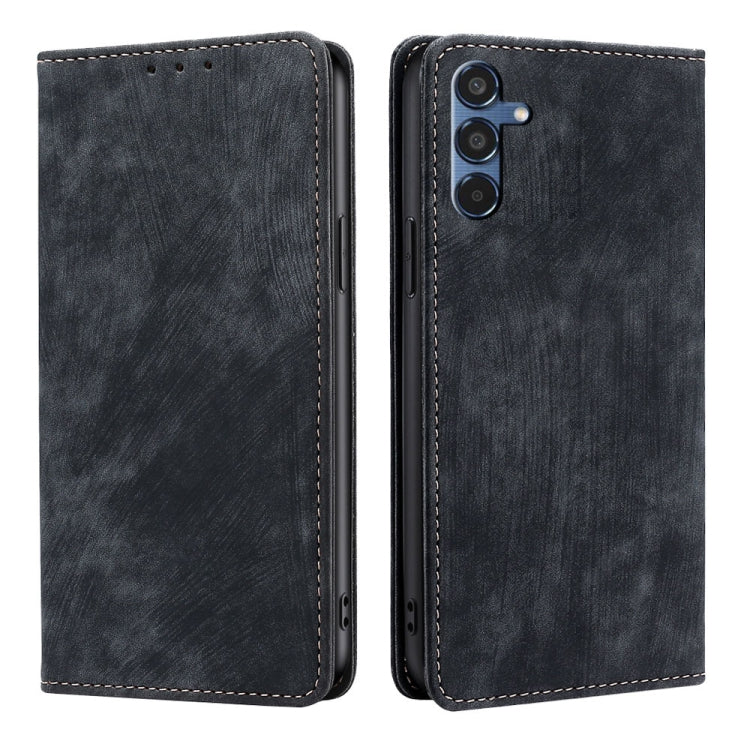 Custodia per telefono in pelle magnetica con spazzola antifurto RFID, For Samsung Galaxy M35 5G, For Samsung Galaxy Xcover 7 Pro 5G