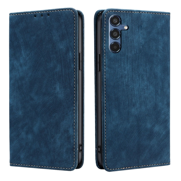 Custodia per telefono in pelle magnetica con spazzola antifurto RFID, For Samsung Galaxy M35 5G, For Samsung Galaxy Xcover 7 Pro 5G