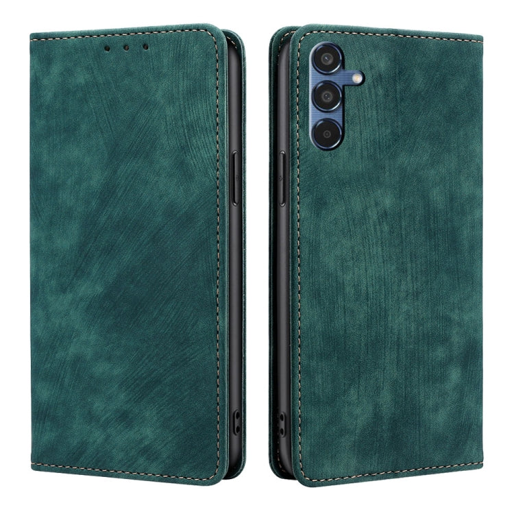 Custodia per telefono in pelle magnetica con spazzola antifurto RFID, For Samsung Galaxy M35 5G, For Samsung Galaxy Xcover 7 Pro 5G