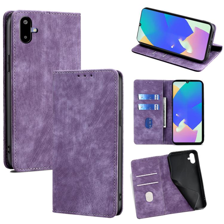 Custodia per telefono in pelle magnetica con spazzola antifurto RFID, For Galaxy A57 5G, For Galaxy A37 5G, For Samsung Galaxy A17 5G, For Samsung Galaxy F06 5G