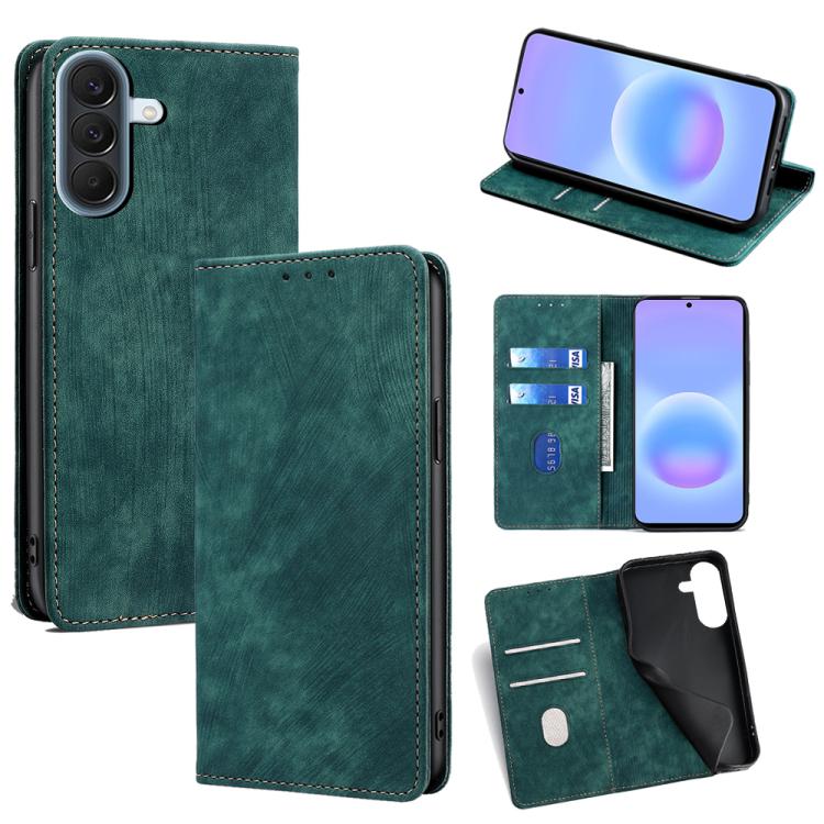 Custodia per telefono in pelle magnetica con spazzola antifurto RFID, For Galaxy A57 5G, For Galaxy A37 5G, For Samsung Galaxy A17 5G, For Samsung Galaxy F06 5G