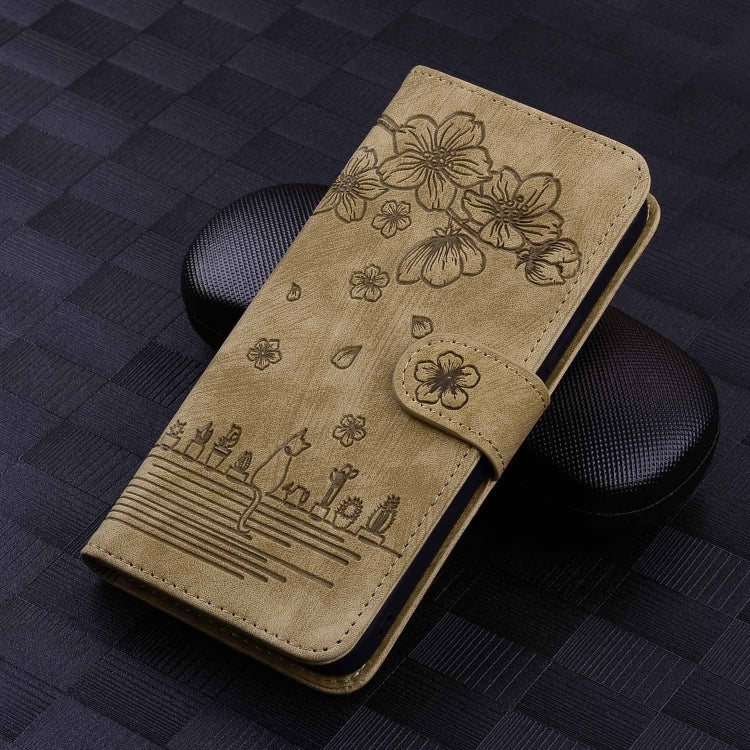 Custodia per telefono in pelle goffrata con gatto Sakura dei cartoni animati, For Samsung Galaxy S24 5G, For Samsung Galaxy S23 FE 5G, For Samsung Galaxy S23 Ultra 5G, For Samsung Galaxy S23+ 5G