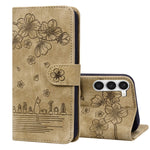 Custodia per telefono in pelle goffrata con gatto Sakura dei cartoni animati, For Samsung Galaxy S23 5G