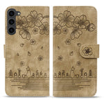 Custodia per telefono in pelle goffrata con gatto Sakura dei cartoni animati, For Samsung Galaxy S23 5G