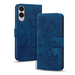 Custodia per telefono in pelle goffrata con gatto Sakura dei cartoni animati, For Samsung Galaxy S26+ 5G, For Samsung Galaxy S26 Ultra 5G, For Samsung Galaxy S26 5G, For Samsung Galaxy S25 Edge 5G