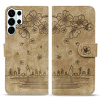 Custodia per telefono in pelle goffrata con gatto Sakura dei cartoni animati, For Samsung Galaxy S26+ 5G, For Samsung Galaxy S26 Ultra 5G, For Samsung Galaxy S26 5G, For Samsung Galaxy S25 Edge 5G