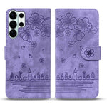 Custodia per telefono in pelle goffrata con gatto Sakura dei cartoni animati, For Samsung Galaxy S26+ 5G, For Samsung Galaxy S26 Ultra 5G, For Samsung Galaxy S26 5G, For Samsung Galaxy S25 Edge 5G