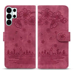 Custodia per telefono in pelle goffrata con gatto Sakura dei cartoni animati, For Samsung Galaxy S26+ 5G, For Samsung Galaxy S26 Ultra 5G, For Samsung Galaxy S26 5G, For Samsung Galaxy S25 Edge 5G