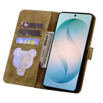 Custodia per telefono in pelle goffrata con gatto Sakura dei cartoni animati, For Samsung Galaxy S26+ 5G, For Samsung Galaxy S26 Ultra 5G, For Samsung Galaxy S26 5G, For Samsung Galaxy S25 Edge 5G