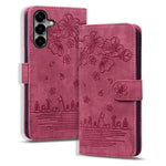 Custodia per telefono in pelle goffrata con gatto Sakura dei cartoni animati, For Samsung Galaxy S26+ 5G, For Samsung Galaxy S26 Ultra 5G, For Samsung Galaxy S26 5G, For Samsung Galaxy S25 Edge 5G