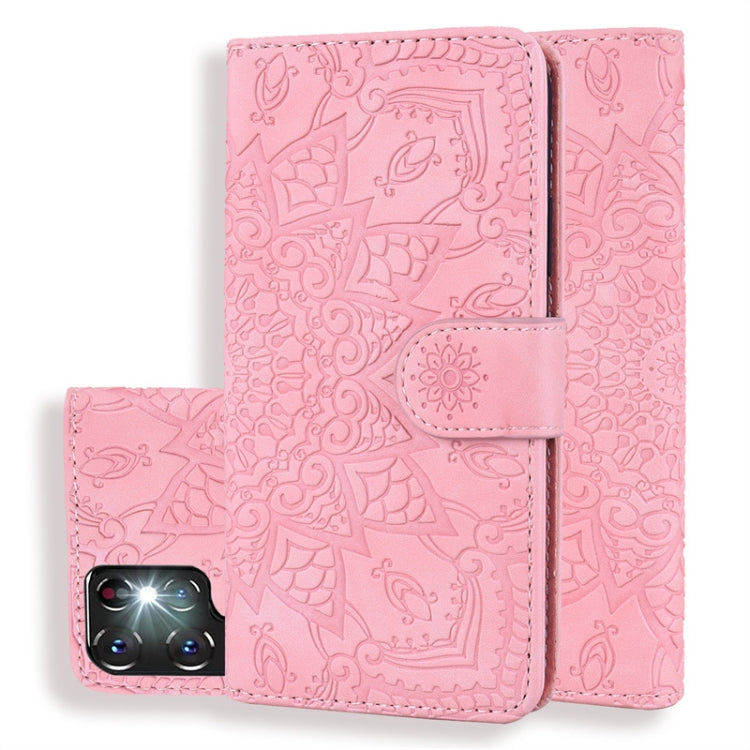 Custodia per telefono in pelle di vitello con stampa mandala a doppia piega, For Samsung Galaxy S24 Ultra 5G, For Samsung Galaxy S23 FE 5G, For Samsung Galaxy S23 Ultra 5G, For Samsung Galaxy S23+ 5G