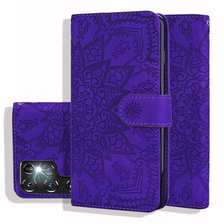 Custodia per telefono in pelle di vitello con stampa mandala a doppia piega, For Samsung Galaxy S24 Ultra 5G, For Samsung Galaxy S23 FE 5G, For Samsung Galaxy S23 Ultra 5G, For Samsung Galaxy S23+ 5G