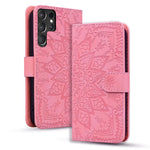 Custodia per telefono in pelle di vitello con stampa mandala a doppia piega, For Samsung Galaxy S25 / S24 5G, For Samsung Galaxy S25+ / S24+ 5G, For Samsung Galaxy S25 Ultra 5G, For Samsung Galaxy S24 FE 5G