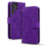 Custodia per telefono in pelle di vitello con stampa mandala a doppia piega, For Samsung Galaxy S25 / S24 5G, For Samsung Galaxy S25+ / S24+ 5G, For Samsung Galaxy S25 Ultra 5G, For Samsung Galaxy S24 FE 5G
