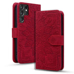 Custodia per telefono in pelle di vitello con stampa mandala a doppia piega, For Samsung Galaxy S25 / S24 5G, For Samsung Galaxy S25+ / S24+ 5G, For Samsung Galaxy S25 Ultra 5G, For Samsung Galaxy S24 FE 5G