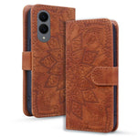 Custodia per telefono in pelle di vitello con stampa mandala a doppia piega, For Samsung Galaxy S26+ 5G, For Samsung Galaxy S26 Ultra 5G, For Samsung Galaxy S26 5G, For Samsung Galaxy S25 Edge 5G