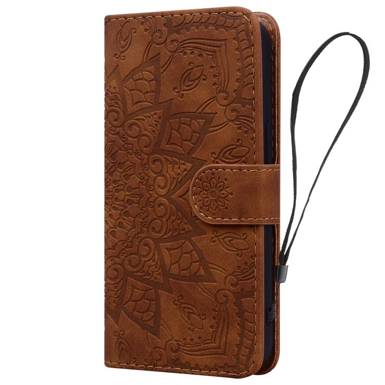 Custodia per telefono in pelle di vitello con stampa mandala a doppia piega, For Samsung Galaxy S26+ 5G, For Samsung Galaxy S26 Ultra 5G, For Samsung Galaxy S26 5G, For Samsung Galaxy S25 Edge 5G