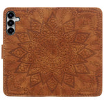 Custodia per telefono in pelle di vitello con stampa mandala a doppia piega, For Samsung Galaxy S26+ 5G, For Samsung Galaxy S26 Ultra 5G, For Samsung Galaxy S26 5G, For Samsung Galaxy S25 Edge 5G