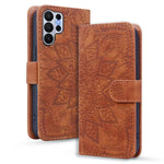 Custodia per telefono in pelle di vitello con stampa mandala a doppia piega, For Samsung Galaxy S26+ 5G, For Samsung Galaxy S26 Ultra 5G, For Samsung Galaxy S26 5G, For Samsung Galaxy S25 Edge 5G