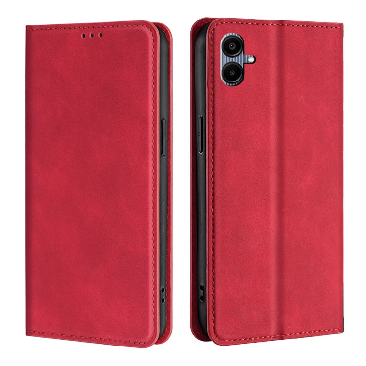 Custodia magnetica in pelle per telefono Skin Feel, For Samsung Galaxy A06, For Samsung Galaxy A05 4G