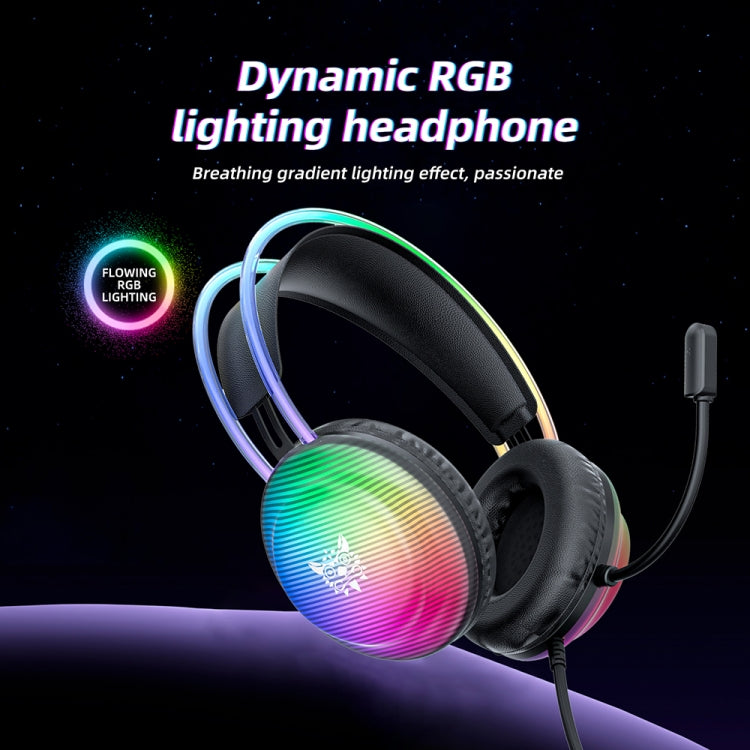 Cuffie da gioco cablate con luce RGB montata sulla testa ONIKUMA X29, lunghezza del cavo: 2,2 m, X29
