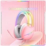 Cuffie da gioco e-sport con luce RGB montata sulla testa ONIKUMA X33, lunghezza del cavo: 2 m, X33
