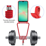 Custodia per telefono in silicone liquido tinta unita con cordino e borsa per carte integrata, For Samsung Galaxy A26 5G, For Samsung Galaxy A16 5G / 4G, For Samsung Galaxy A06 4G, For Samsung Galaxy A54 5G