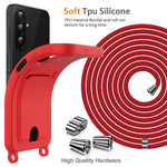 Custodia per telefono in silicone liquido tinta unita con cordino e borsa per carte integrata, For Samsung Galaxy A26 5G, For Samsung Galaxy A16 5G / 4G, For Samsung Galaxy A06 4G, For Samsung Galaxy A54 5G