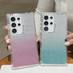 Custodia per telefono a copertura totale in TPU + PC + carta glitterata, For Samsung Galaxy S24 Ultra 5G