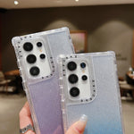Custodia per telefono a copertura totale in TPU + PC + carta glitterata, For Samsung Galaxy S24 Ultra 5G