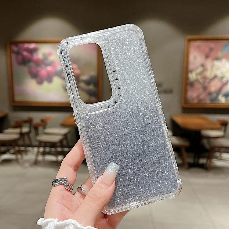 Custodia per telefono a copertura totale in TPU + PC + carta glitterata, For Samsung Galaxy S24 Ultra 5G
