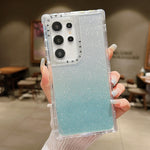 Custodia per telefono a copertura totale in TPU + PC + carta glitterata, For Samsung Galaxy S24 Ultra 5G