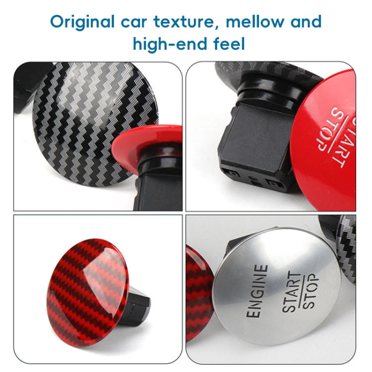 Interruttore pulsante di avviamento auto senza chiave con una chiave 2215450714 per Mercedes-Benz W164 / W205, Carbon Fiber Black, Carbon Fiber Red