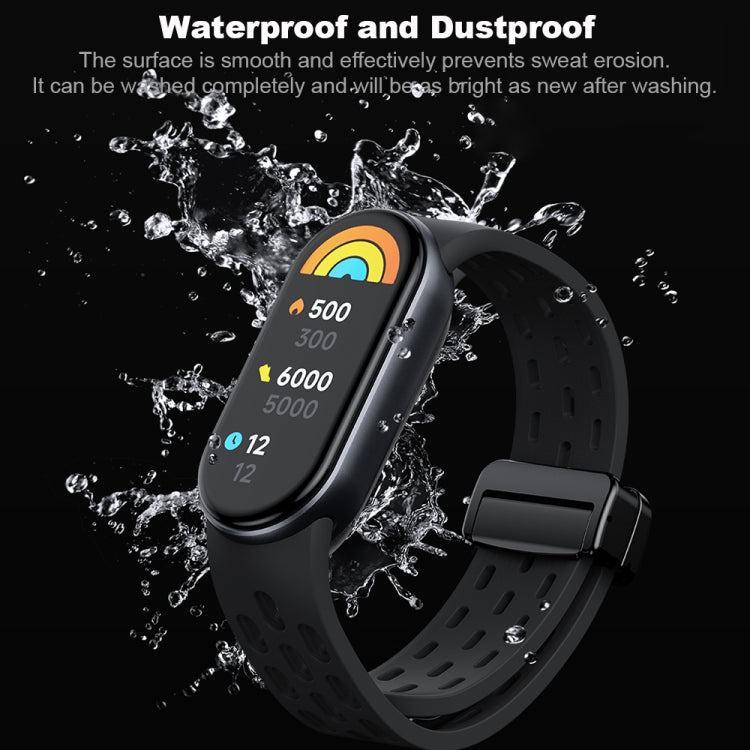 Cinturino per orologio in silicone con fibbia pieghevole magnetica, For Xiaomi Smart Band 9