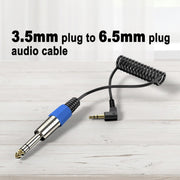 Cavo audio a spirale 6,35 mm a 3,5 mm angolo 0,5 m