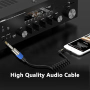 Cavo audio a spirale 6,35 mm a 3,5 mm angolo 0,5 m