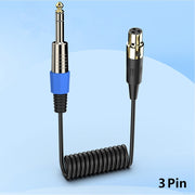 Cavo adattatore audio a spirale XLR mini a 6,35 mm 0,5 m
