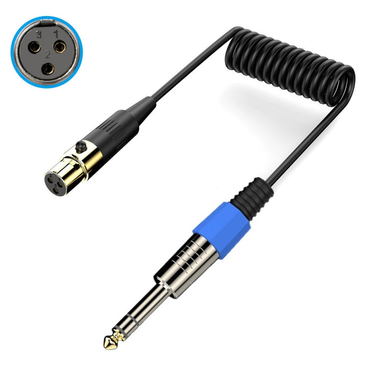 Cavo adattatore audio a spirale XLR mini a 6,35 mm 0,5 m