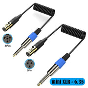 Cavo adattatore audio a spirale XLR mini a 6,35 mm 0,5 m